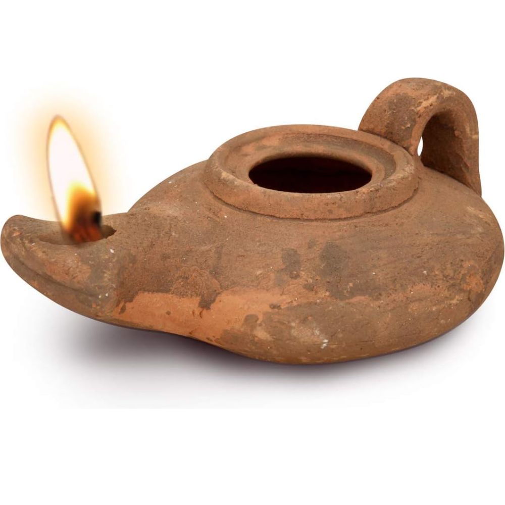 Herodian Biblical Oil Lamp Replica with Handle, Includes Certificate of Authenticity, Judaica/Christian Gift