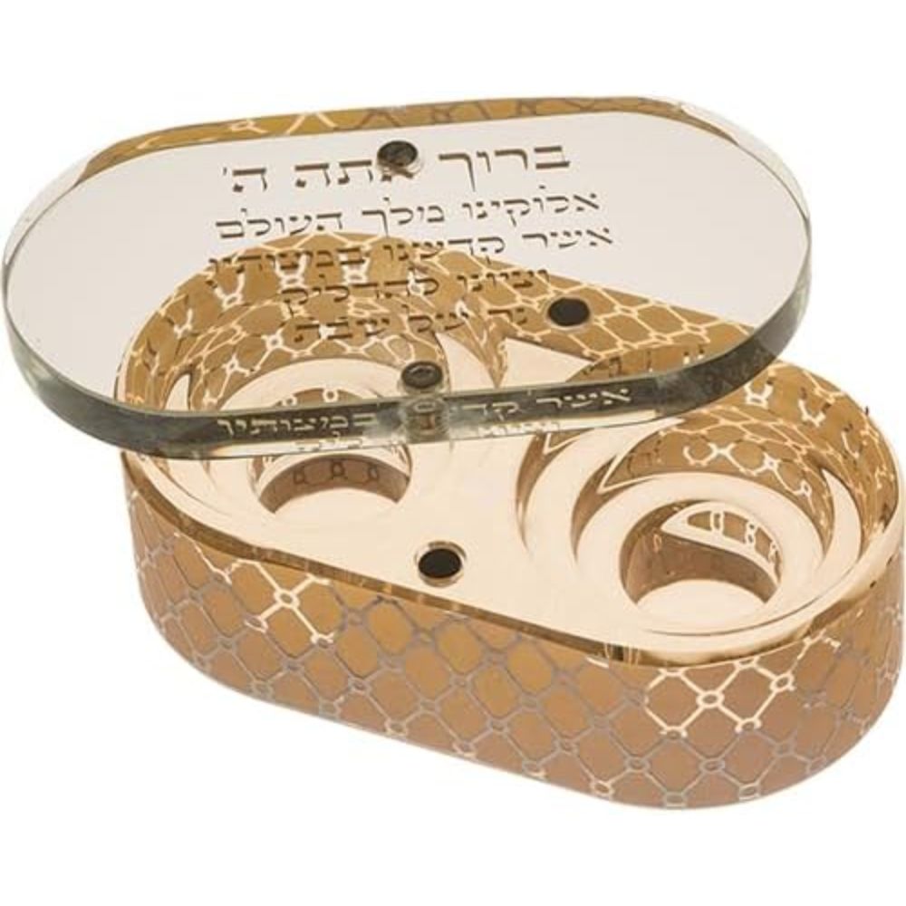 Jerusalem Shabbat Travel Candle Holders, Nickel Judaica