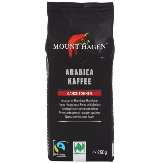 Mount Hagen Organic Whole Coffee Beans, 250 g / 8.82 oz