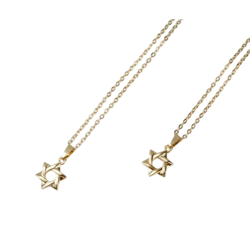 Suri Timeless Gold Star of David Necklace, 14K Plated Stainless Steel Jewelry